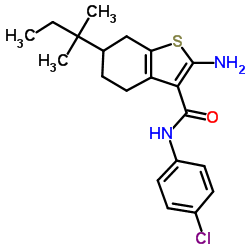 2-Amino-N-(4-chlorophenyl)-6-(2-methyl-2-butanyl)-4,5,6,7-tetrahydro-1-benzothiophene-3-carboxamide Structure