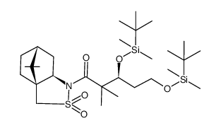 (S)-N-[(3S),5-bis-tert-butyldimethylsilyloxy-2,2-dimethylpentanoyl]bornane-10,2-sultam结构式