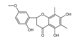 (2S)-2,3-Dihydro-5,7-dihydroxy-2-(2-hydroxy-5-methoxyphenyl)-6,8-dimethyl-4H-1-benzopyran-4-one结构式