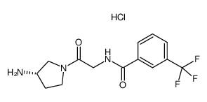 Benzamide, N-[2-[(3S)-3-amino-1-pyrrolidinyl]-2-oxoethyl]-3-(trifluoromethyl)-, hydrochloride (1:1) Structure