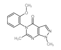 4H-Pyrazolo[3,4-d]pyrimidin-4-one,1,5-dihydro-5-(2-methoxyphenyl)-1,6-dimethyl- Structure