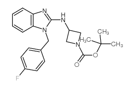 1-Boc-3-[1-(4-氟苄基)-1H-苯并咪唑-2-氨基]-氮杂丁烷结构式