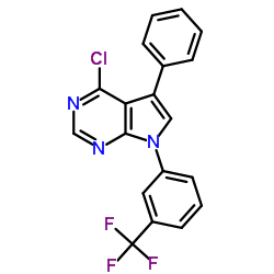 4-Chloro-5-phenyl-7-[3-(trifluoromethyl)phenyl]-7H-pyrrolo[2,3-d]pyrimidine结构式