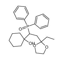 5-diphenylphosphinoyl-5-(1-hydroxycyclohexyl)pentan-3-one ethylene acetal Structure