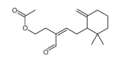 [5-(2,2-dimethyl-6-methylidenecyclohexyl)-3-formylpent-3-enyl] acetate Structure