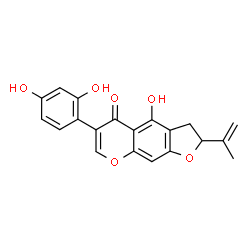 (+)-6-(2,4-Dihydroxyphenyl)-2,3-dihydro-4-hydroxy-2-(1-methylethenyl)-5H-furo[3,2-g][1]benzopyran-5-one结构式