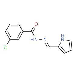 3-chloro-N'-(1H-pyrrol-2-ylmethylene)benzohydrazide结构式