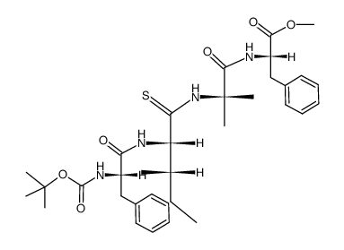 Boc-Phe-Ile-ψ(CS-NH)-Aib-Phe-OMe结构式