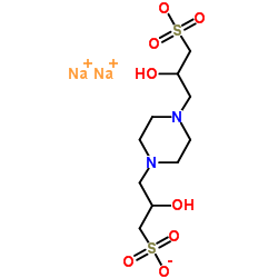 Piperazine-N,N'-bis(2-hydroxypropanesulphonic acid) disodium salt Structure