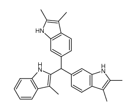 bis(2,3-dimethylindol-6-yl)(3-methylindol-2-yl)methan结构式