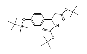 N-tert-butoxycarbonyl-O-tert-butyldimethylsilyl-(R)-β-tyrosine tert-butyl ester Structure