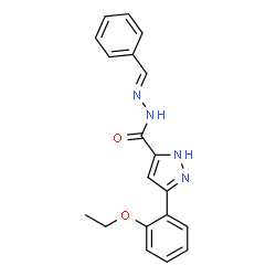 (E)-N-benzylidene-3-(2-ethoxyphenyl)-1H-pyrazole-5-carbohydrazide structure