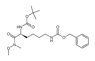 tert-butyl-N-[(1S)-5-(benzyloxycarbonylamino)-1-[methoxy(methyl)carbamoyl]pentyl]carbamate结构式