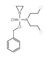 Phosphonamidic acid, P-1-aziridinyl-N,N-bis (2-chloroethyl)-, benzyl ester structure