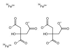 2-hydroxypropane-1,2,3-tricarboxylate,iron-58(2+) Structure