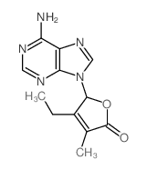 2(5H)-Furanone,5-(6-amino-9H-purin-9-yl)-4-ethyl-3-methyl- structure