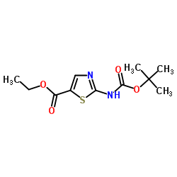 ETHYL 2-((TERT-BUTOXYCARBONYL)AMINO)THIAZOLE-5-CARBOXYLATE Structure