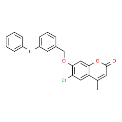 6-chloro-4-methyl-7-[(3-phenoxyphenyl)methoxy]chromen-2-one结构式