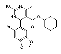 cyclohexyl 4-(6-bromo-1,3-benzodioxol-5-yl)-6-methyl-2-oxo-3,4-dihydro-1H-pyrimidine-5-carboxylate Structure