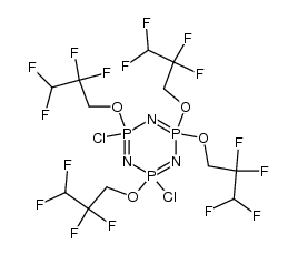 2,4-dichloro-2,4,6,6-tetrakis-(2,2,3,3-tetrafluoro-propoxy)-2λ5,4λ5,6λ5-cyclotriphosphazene结构式