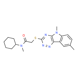 Acetamide, N-cyclohexyl-2-[(5,8-dimethyl-5H-1,2,4-triazino[5,6-b]indol-3-yl)thio]-N-methyl- (9CI) Structure