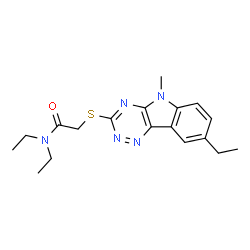 Acetamide, N,N-diethyl-2-[(8-ethyl-5-methyl-5H-1,2,4-triazino[5,6-b]indol-3-yl)thio]- (9CI) Structure