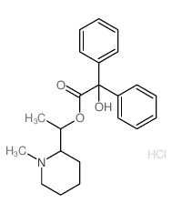 Benzeneacetic acid, .alpha.-hydroxy-.alpha.-phenyl-, 1- (1-methyl-2-piperidinyl)ethyl ester, hydrochloride结构式