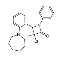 4-(2-Azepan-1-yl-phenyl)-3-chloro-3-methyl-1-phenyl-azetidin-2-one结构式