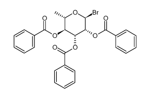 2,3,4-tri-O-benzoyl-α-L-rhamnopyranosyl bromide Structure