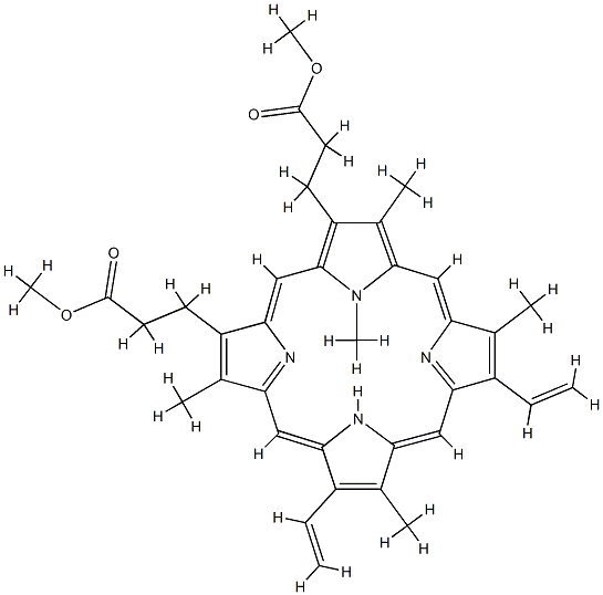 N-methylprotoporphyrin dimethyl ester Structure