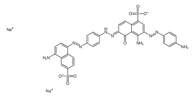 disodium,(6E)-4-amino-3-[(4-aminophenyl)diazenyl]-6-[[4-[(4-amino-6-sulfonatonaphthalen-1-yl)diazenyl]phenyl]hydrazinylidene]-5-oxonaphthalene-1-sulfonate结构式