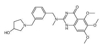 2-{[3-(3-hydroxy-pyrrolidin-1-ylmethyl)-benzyl]-methyl-amino}-5,6,7-trimethoxy-1H-quinazolin-4-one Structure