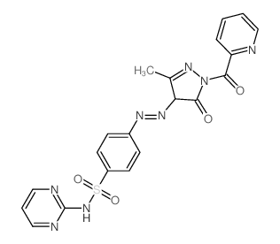 4-[[3-methyl-5-oxo-1-(pyridine-2-carbonyl)-4H-pyrazol-4-yl]diazenyl]-N-pyrimidin-2-yl-benzenesulfonamide结构式