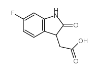 2-(6-fluoro-2-oxo-1,3-dihydroindol-3-yl)acetic acid structure