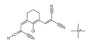 N,N,N-Trimethylmethanaminium (2E)-2-[2-chloro-3-(2,2-dicyanovinyl )-2-cyclohexen-1-ylidene]-1,1-dicyanoethanide结构式