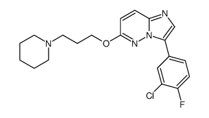 3-(3-chloro-4-fluoro-phenyl)-6-(3-piperidin-1-yl-propoxy)-imidazo[1,2-b]pyridazine结构式