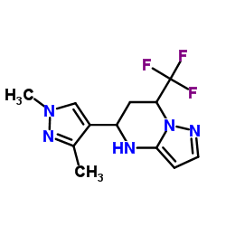 5-(1,3-DIMETHYL-1H-PYRAZOL-4-YL)-7-TRIFLUOROMETHYL-4,5,6,7-TETRAHYDRO-PYRAZOLO[1,5-A]PYRIMIDINE structure