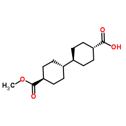 (trans,trans)-[1,1'-bicyclohexyl]-4,4'-dicarboxylic acid 4-methyl ester结构式