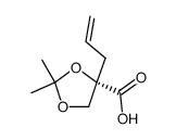 (-)-(2S)-2-hydroxy-2-(hydroxymethyl)-2,2'-O-isopropylidenepent-4-enoic acid结构式