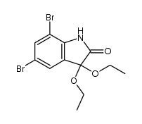5,7-dibromo-3,3-diethoxy-2-indolinone结构式