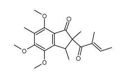 4,5,7-trimethoxy-2,3,6-trimethyl-2-(2-methylbut-2-enoyl)-indan-1-one Structure