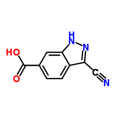 3-Cyano-1H-indazole-6-carboxylic acid structure