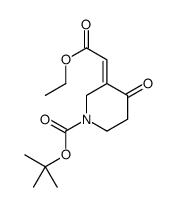 3-(2-Ethoxy-2-oxoethylidene)-4-oxo-1-piperidinecarboxylic Acid 1,1-Dimethylethyl Ester Structure