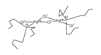 bis(tributylphosphane)dichloro-di-μ-chlorodipalladium(II)结构式