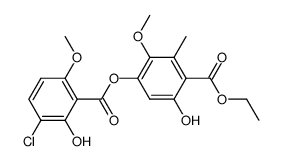 ethyl 4-(3'-chloro-2'-hydroxy-6'-methoxybenzoyloxy)-6-hydroxy-3-methoxy-2-methylbenzoate Structure