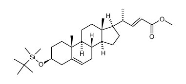 methyl (22E)-3β-(tert-butyldimethylsilyloxy)chol-5,22-dien-24-oate结构式