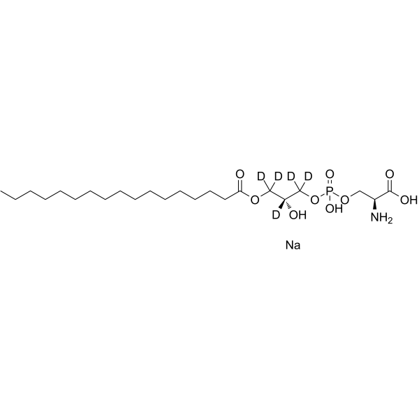 1-Heptadecanoyl-2-hydroxy-sn-glycero-3-phospho-L-serine-d5 sodium结构式