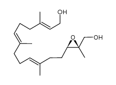 2,6,10,14-tetramethyl-2R,3R-epoxy-6E,10E,14E-hexadecatrien-1,16-diol结构式