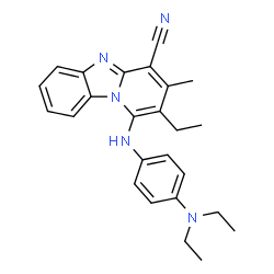 1-{[4-(diethylamino)phenyl]amino}-2-ethyl-3-methylpyrido[1,2-a]benzimidazole-4-carbonitrile structure