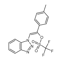 (Z)-2-(1H-1,2,3-benzotriazol-1-yl)-1-(4-methylphenyl)ethenyl trifluoromethanesulfonate结构式